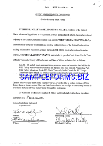 Maine Quitclaim Deed Sample 1 pdf free